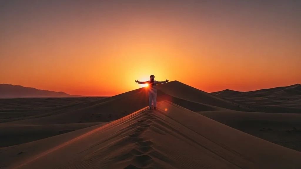 Final Still Pose at Sunset Peak