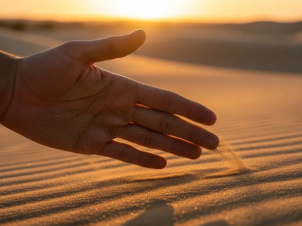 Hand Touching the Sand