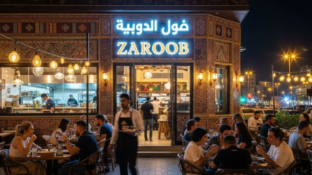 Late night dinner restaurant Zaroob in Dubai