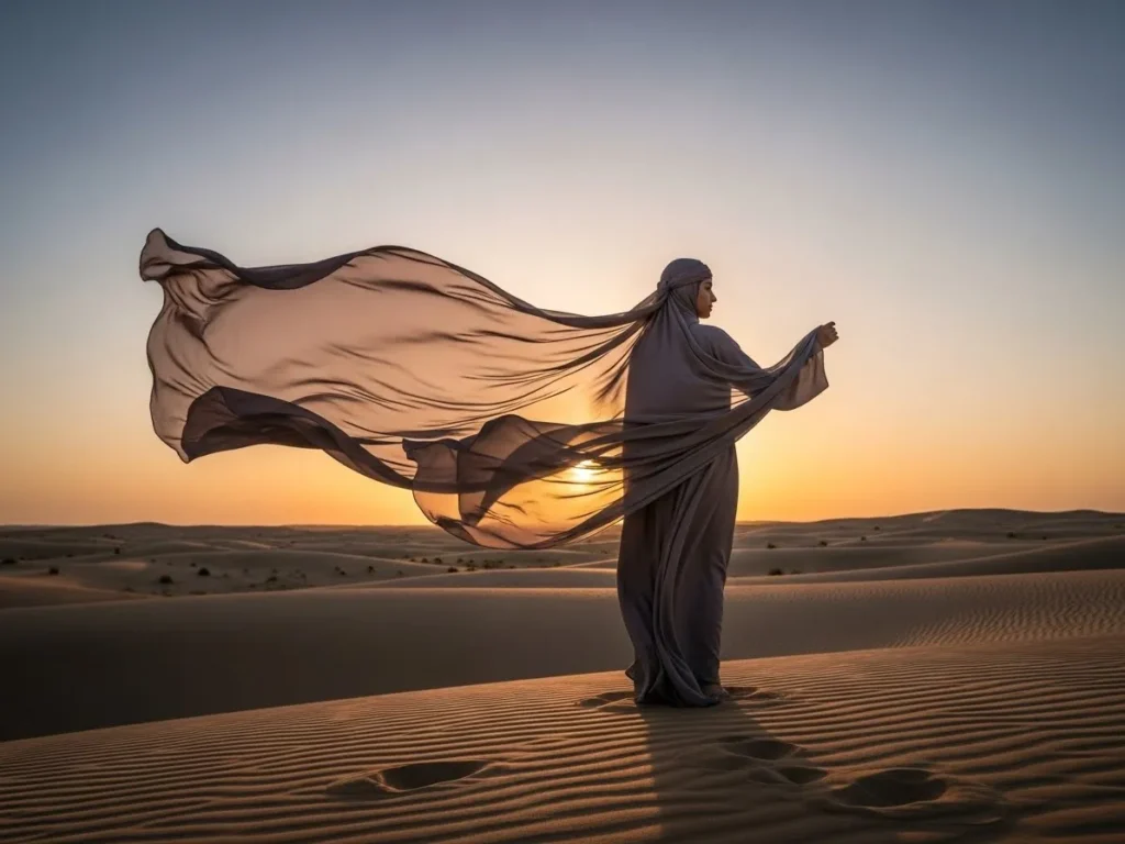 Scarf or Abaya Flow Shot